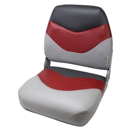 WISE Wise 8WD999PLS-841 Tracker Style Mid Back Fishing Seat - Marble; Dark Red & Charcoal 8WD999PLS-841